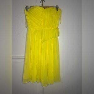 Mango Vibrant Yellow Strapless Dress size XS
